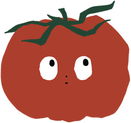 Adorable Tomato Cartoon with Face — Cute Food Character PNG illustration