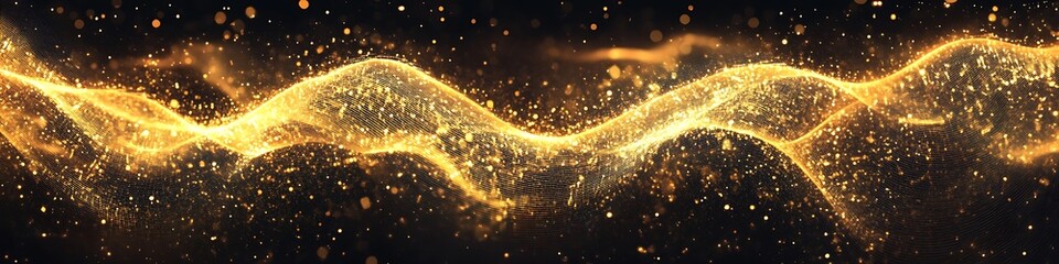 Golden Glitched Pulse Field with Chrono Displacement Fractures temporal abstract waves sci-fi glitch pattern data distortion