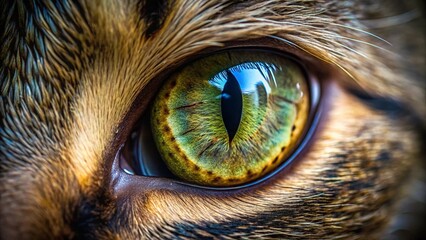 close up of an eye of a cat