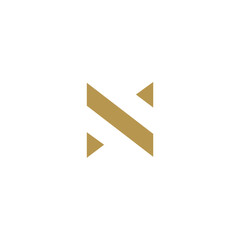 Simple Initial Letter N logo.  gold Geometric  Usable for Business and Branding Logos. Flat Vector Logo Design Template Element.