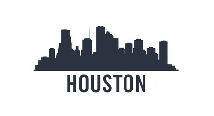 Obraz premium Simple Silhouette Houston Cityscape Logo with Modern Minimalist Design Style
