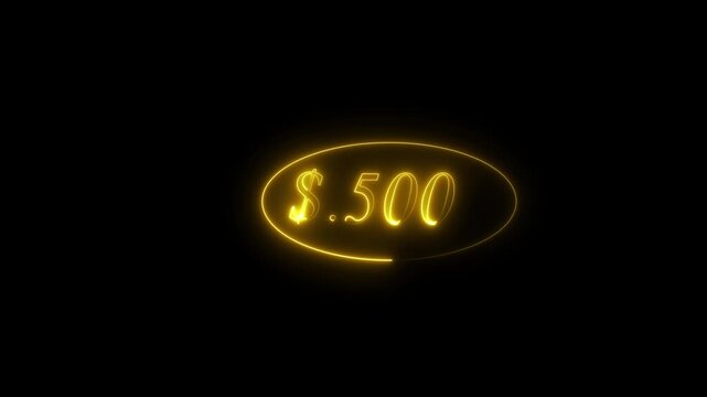 500 dollar icon animation  graphics in speech screen background for wholesale or black Friday event business concept video 