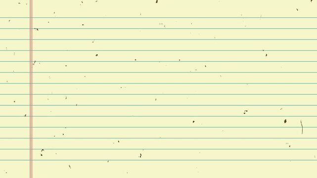 notebook paper sheet old with dirt and noise animation, school education vintage blank social media motion design element
