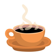 Illustration Cup of Hot Coffee With Steam Design