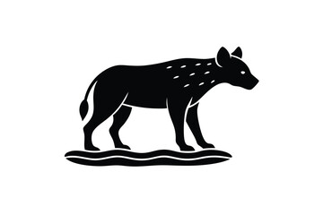 World animal day vector art of hyena standing ground, isolated