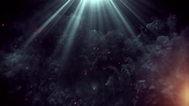 Fiery Explosions Releasing Intense Heat Within a Dark and Smoky Atmosphere - Logo or Text Intro
