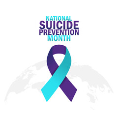 Vector graphic of National Suicide Prevention Month for National Suicide Prevention Month celebration.