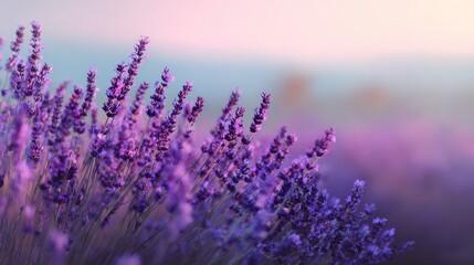 Obraz premium Soft Lavender Fields with Gentle Glow and Healing Effect in a Dreamy Blur