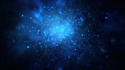 Fototapeta premium Blue particle background, Light shine.