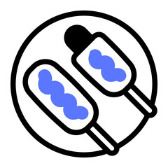 This Corn dog icon is suitable for Amusement Park, Entertainment, etc.