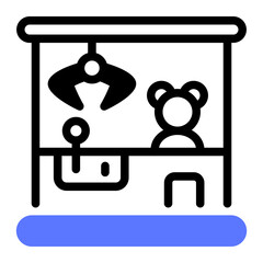 This Claw Machine icon is suitable for Amusement Park, Entertainment, etc.