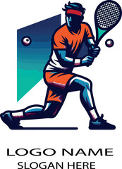 padel player logo icon vector white background .