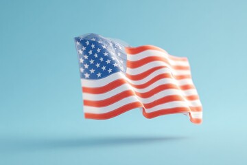 Fototapeta premium Waving flag symbolizes patriotism with vibrant colors against so