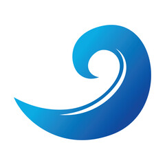 Blue Wave Icon – Simple Nautical Design Element