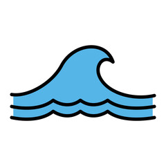 Blue Wave Icon – Simple Nautical Design Element