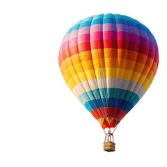 Colorful hot air balloon against black background