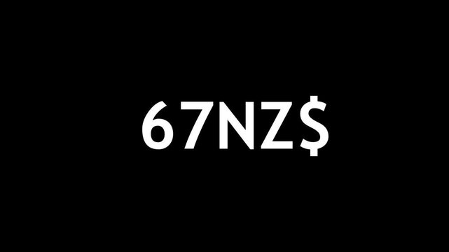 Animated New Zealand Dollar Currency Count-Up from 0 to 200 with Clean Digital Design.
