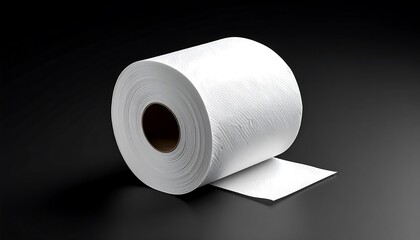 Toilet paper roll on dark surface