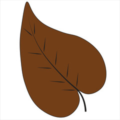 Brown leaves heart shape illustration vector file