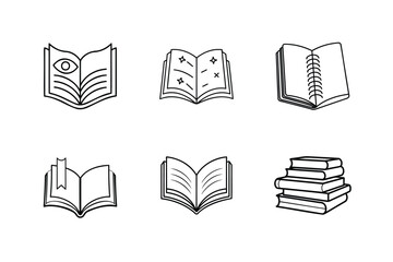 Book Icon Set vector illustration.