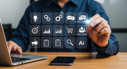 Photo of business strategy and planning with digital technology and analytics