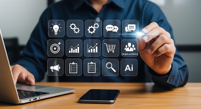 Photo of business strategy and planning with digital technology and analytics