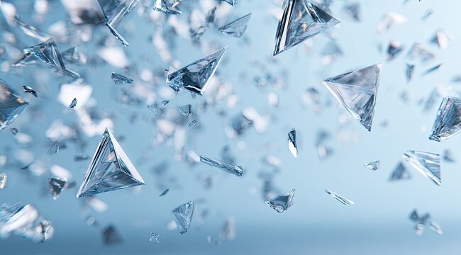 Abstract, light-blue background, triangular shards