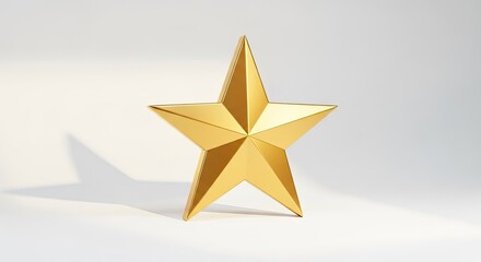 Obraz premium 3D Golden Star: Success, Achievement, Top Rating, Excellence, Premium Quality