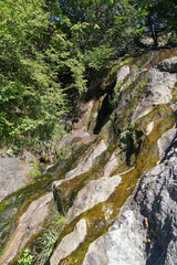 rocks stones water waterfall trees mountain slope nature Bulgaria