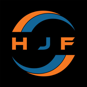 HJF letter design. HJF letter technology logo design on a Black background. HJF Monogram logo design for an entrepreneur and business