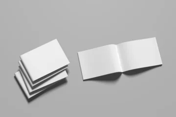 Fotobehang Donkergrijs landscape brochure, booklet, magazine mockup template, hard cover, isolated on light grey background.  © azanul