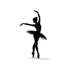 Elegant silhouette of a ballerina in a graceful pose © Hasan