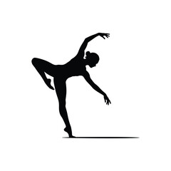 Silhouette of a graceful ballerina performing an elegant dance pose © Hasan