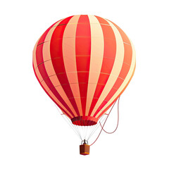 Naklejka premium Red and beige striped hot air balloon