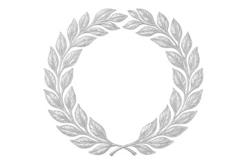 Metallic laurel wreath circling elegantly, symbolizing victory and achievement against neutral transparent backdrop