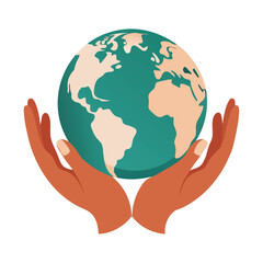 Hands Holding Earth Globe Illustration
