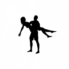 Fototapeta premium Joyful couple embracing on a tropical vacation