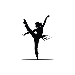 Elegant silhouette of a ballerina performing a graceful dance pose