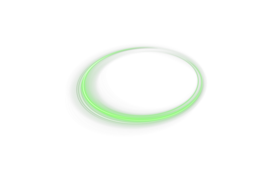 Neon eclipse light effect with glowing green orbit rings. Perfect for high-tech backgrounds, motion graphics, space themes, digital visuals, or minimalist sci-fi UI design concepts.
