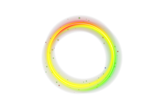 Glowing neon ellipse light trail with pink, blue, and purple gradient colors on dark background. Abstract futuristic energy flow ring, magic portal design, dynamic swirl curve with transparency for mo