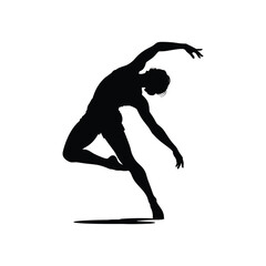 Silhouette of a male dancer in a dynamic pose