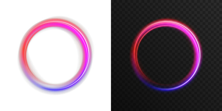 Energy flow neon ellipse glowing with blue, pink, and purple gradient. Futuristic magic circle, dynamic swirl light effect, abstract portal design for fantasy art, sci-fi scenes, and modern digital mo
