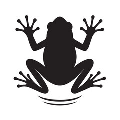 Jumping frog silhouette vector icon