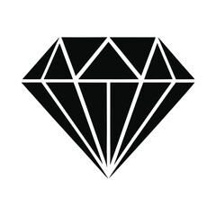 Black Diamond Icon on White Background