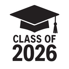 Class of 2026 Graduation Cap Icon Vector