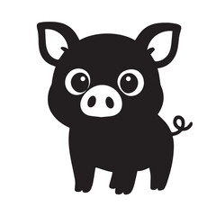 Fototapeta premium Adorable Piglet Silhouette Vector Graphic