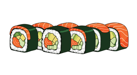 delicious salmon avocado sushi rolls perfect for menus websites