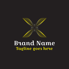 This logo vector illustration showcases a natural leaf design, symbolizing a company's organic and eco-friendly business concept. X letter logo.