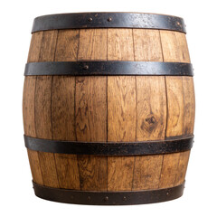 Obraz premium Old wooden barrel isolated on white and transparent background