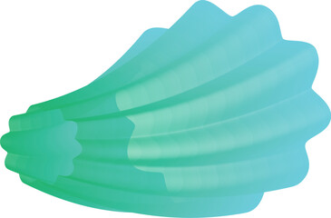 Illustration of a house made of plastic bottles with a blue water pattern design